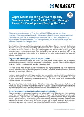 Parasoft Case Study: Wipro | PDF