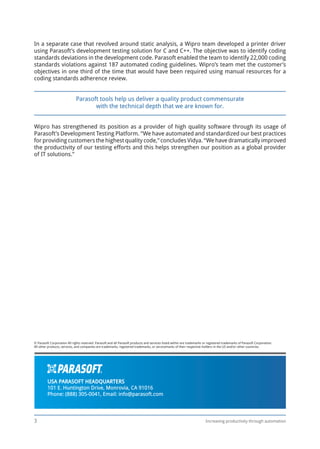 Parasoft Case Study: Wipro | PDF