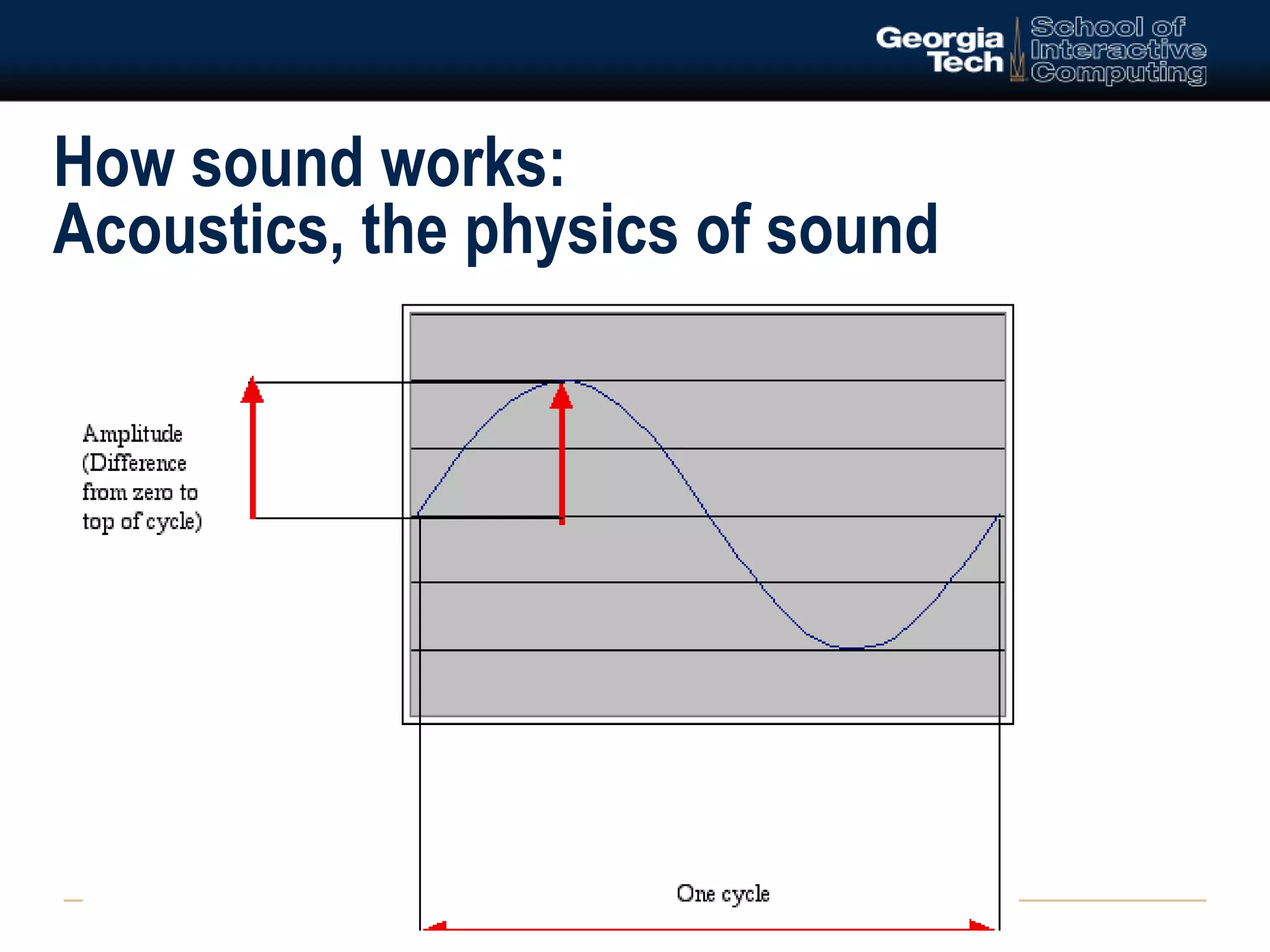 How sound works: 
Acoustics, the physics of sound 
 
