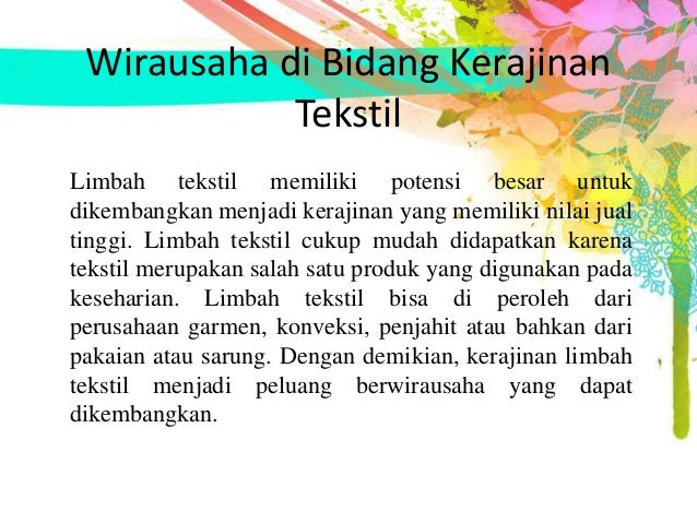 Wirausaha di bidang kerajinan tekstil