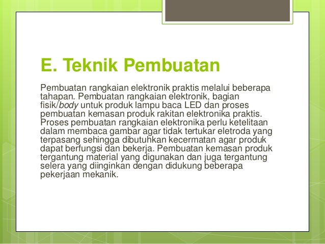 Wirausaha produk rekayasa elektronika praktis