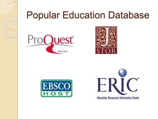 Popular Education Database
 