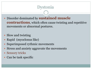 Movement disorders | PPTX