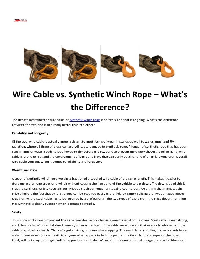 Wire Cable vs. Synthetic Winch Rope What’s the Difference?