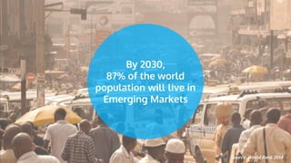 By 2020,
80% off all
smartphones will be
located in
Emerging Markets
Source: IDC 2014
 