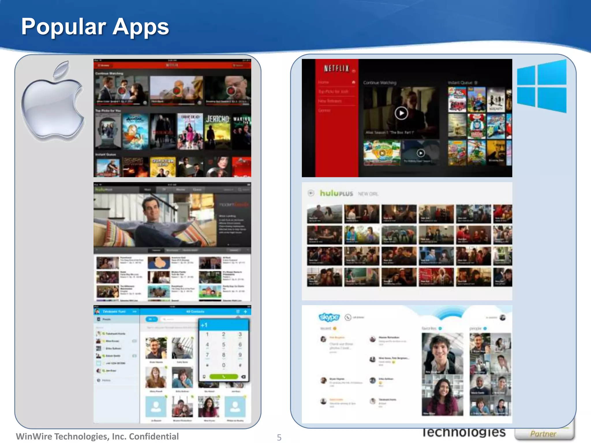 Popular Apps




WinWire Technologies, Inc. Confidential   © 2010 WinWire Technologies
                                                               5
 