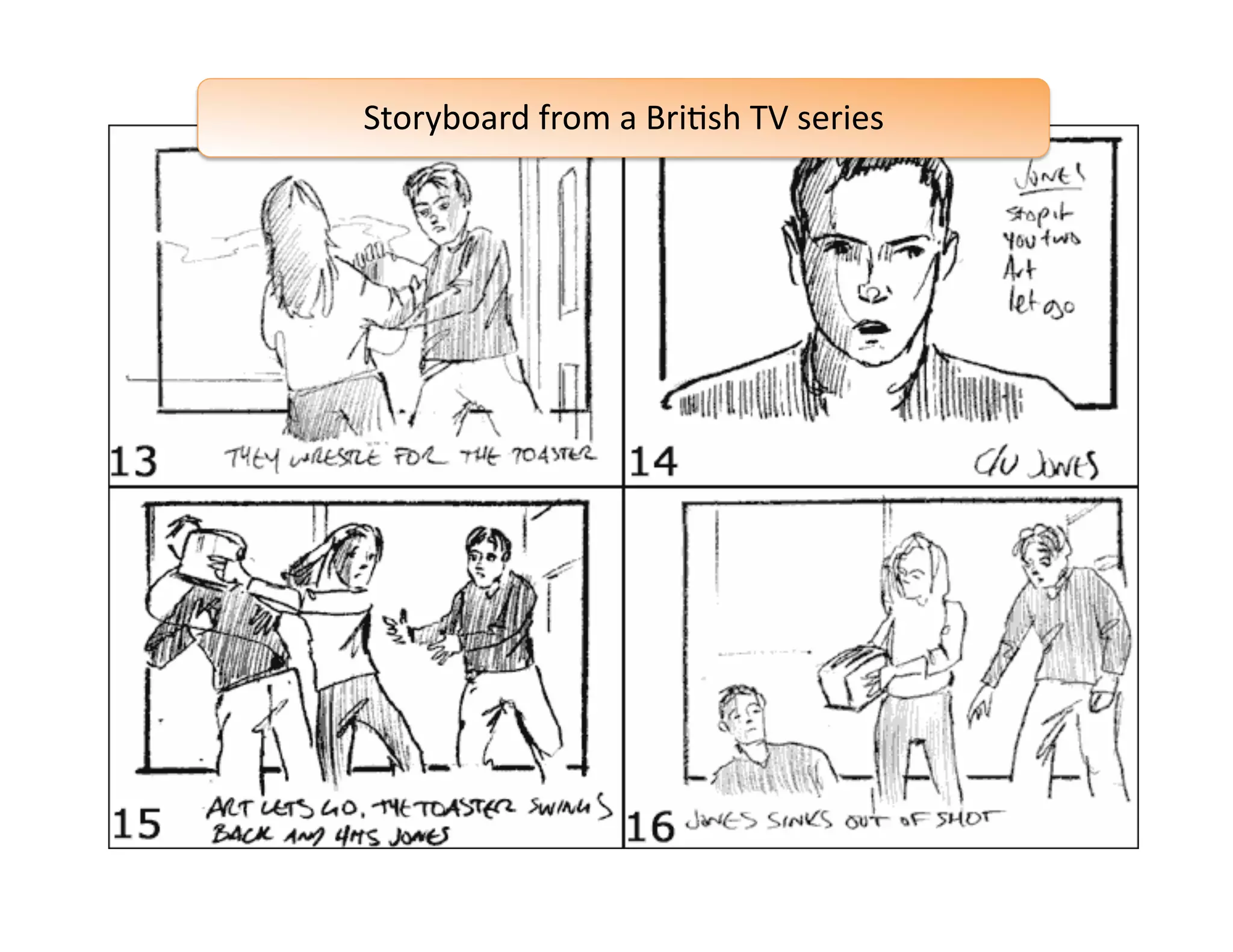 Storyboard from a BriOsh TV series 
 