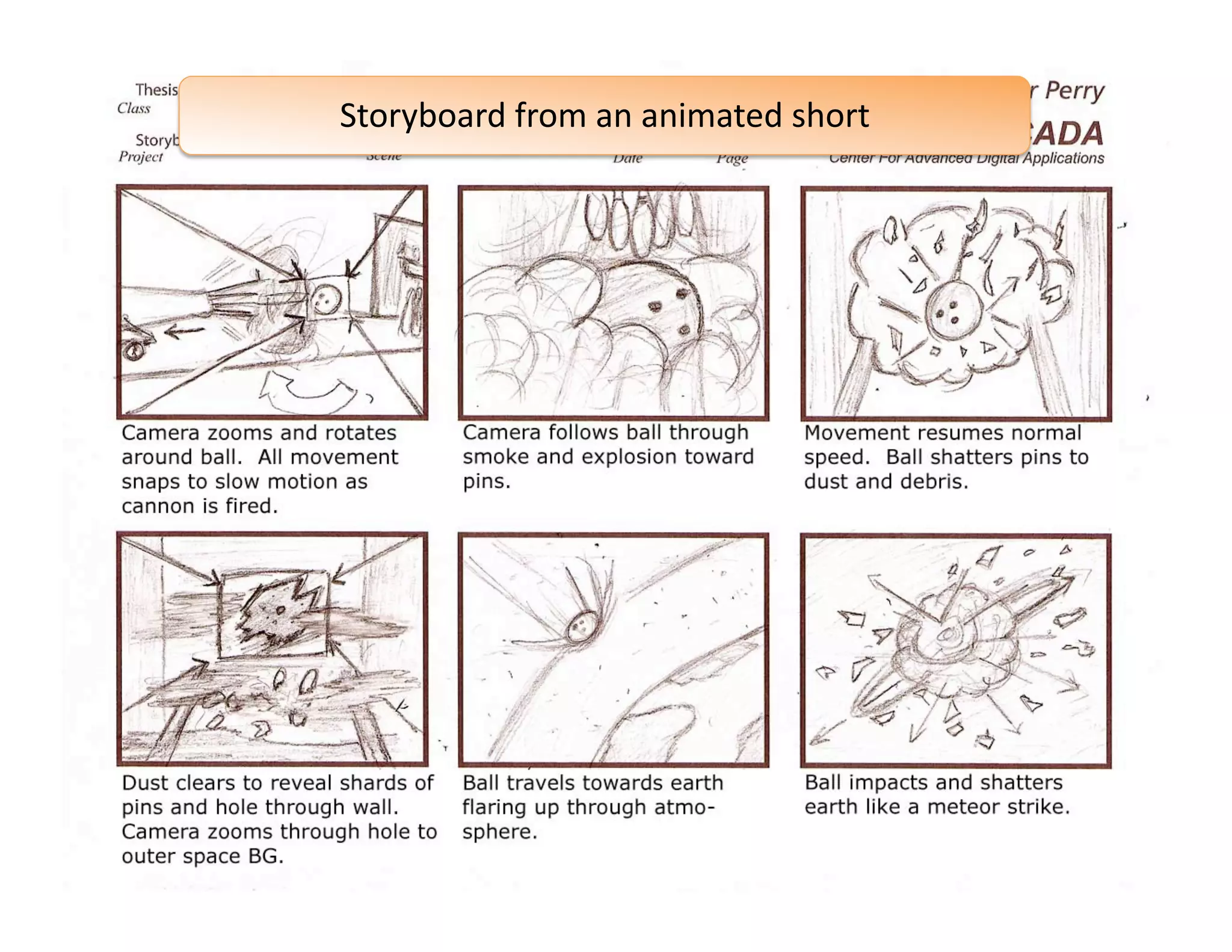 Storyboard from an animated short 
 