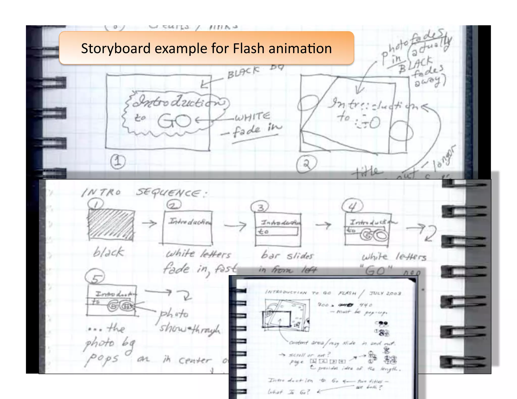 Storyboard example for Flash animaOon 
 