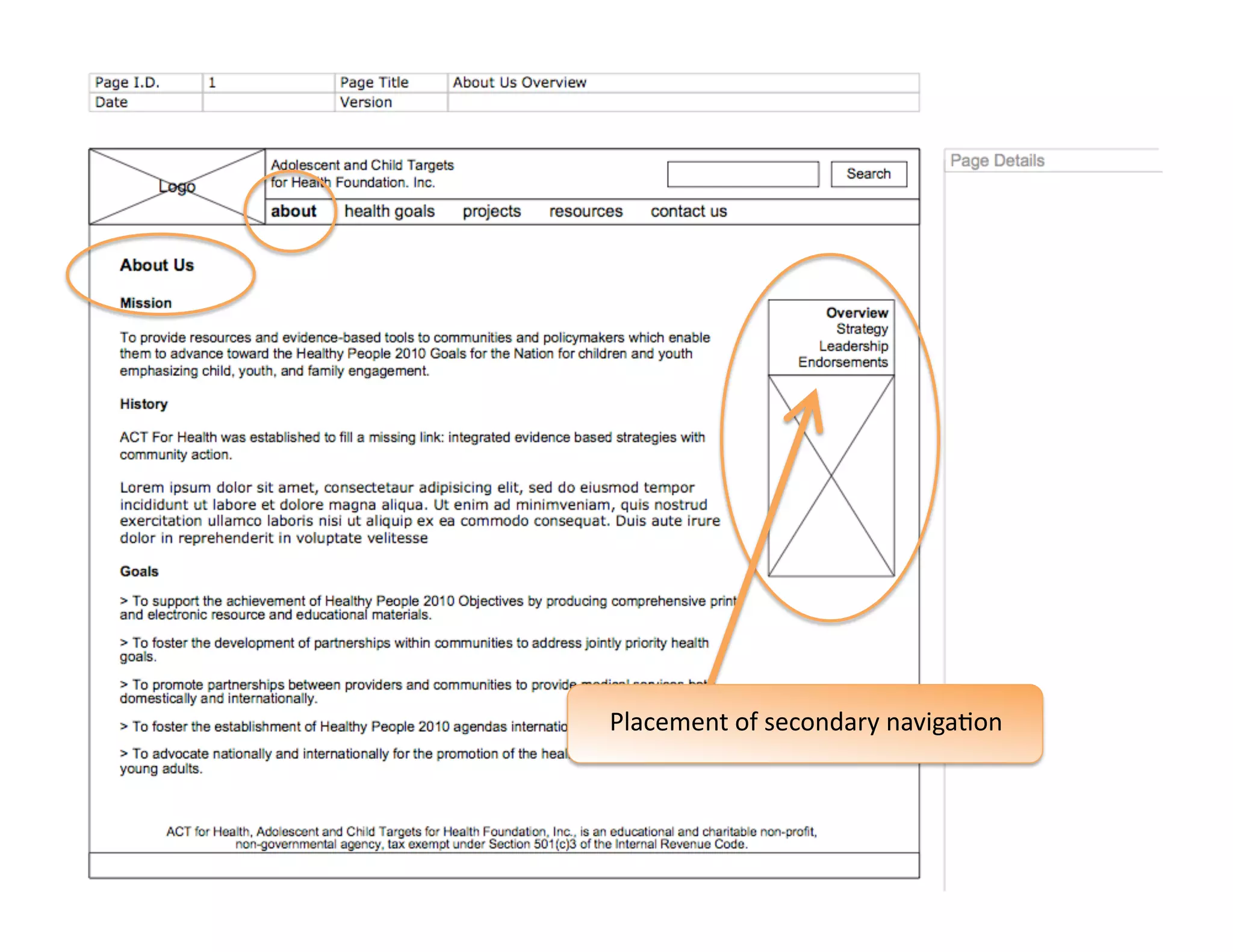 Placement of secondary navigaOon 
 