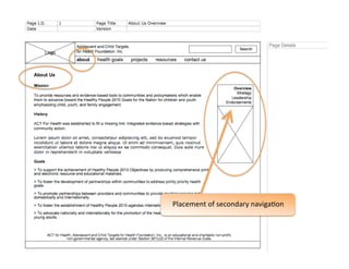 Placement of secondary navigaOon 
 