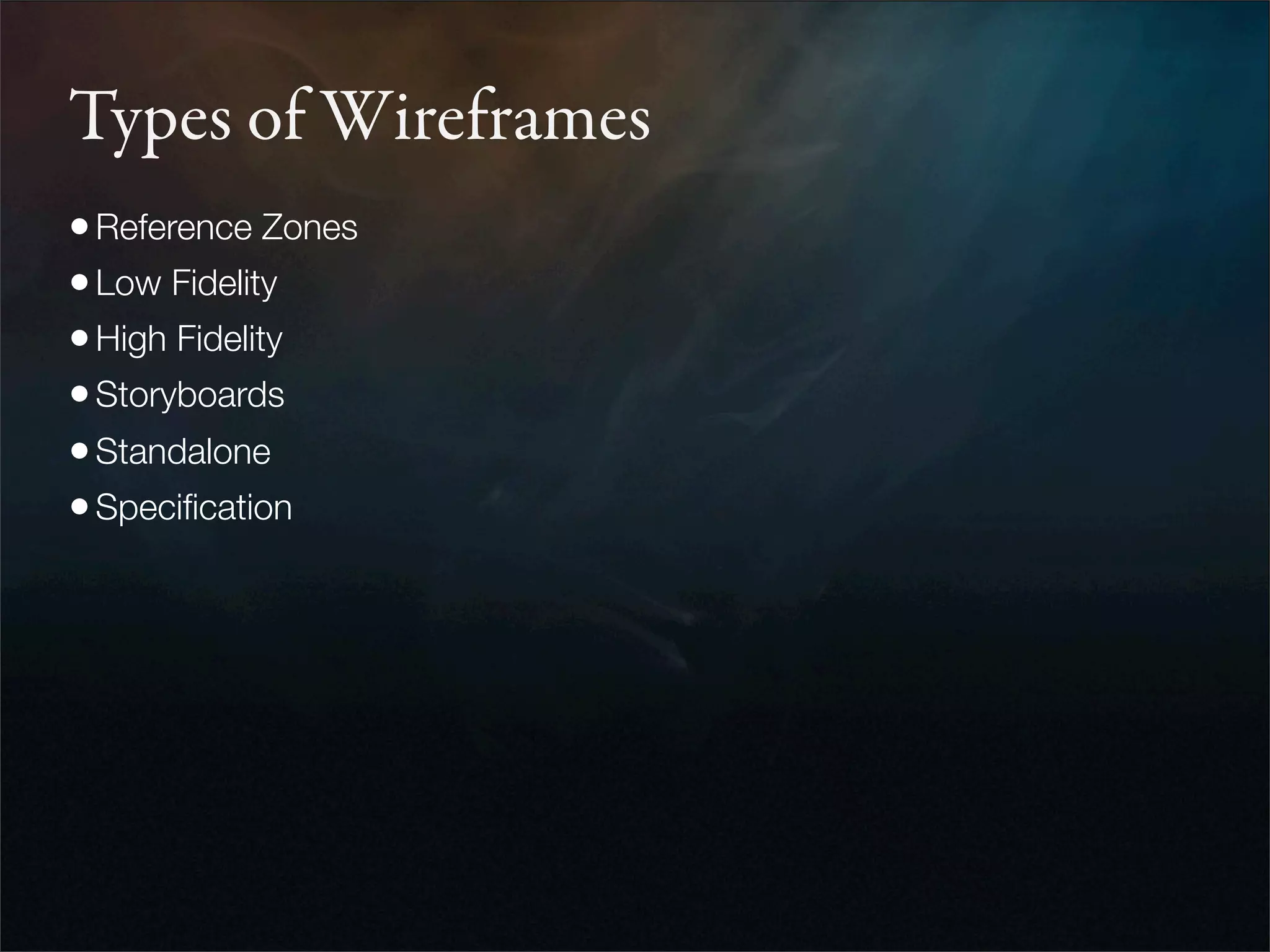 Wireframes for the Wicked