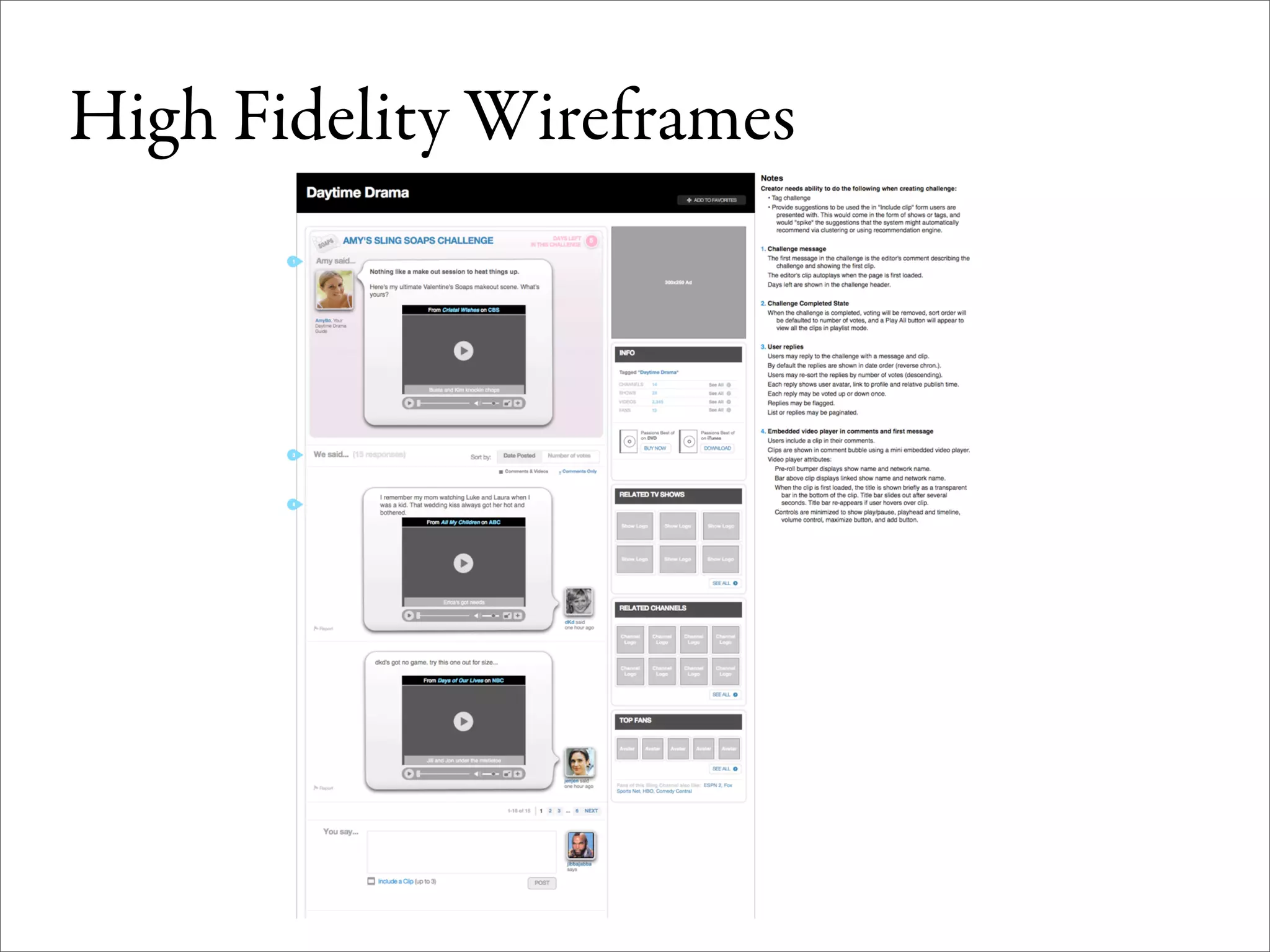 Wireframes for the Wicked