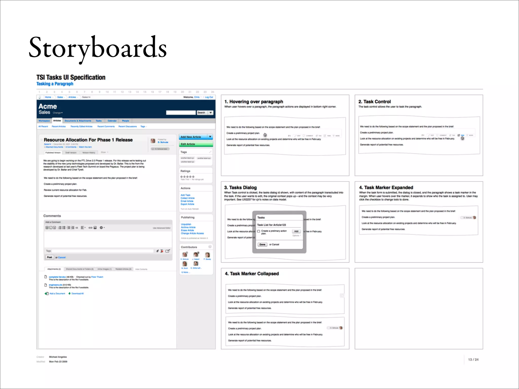 Wireframes for the Wicked