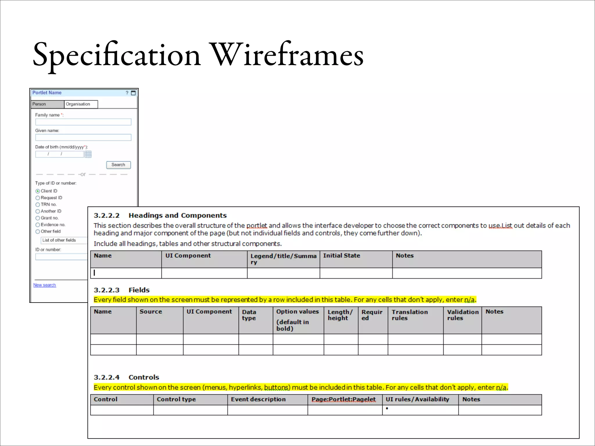 Wireframes for the Wicked