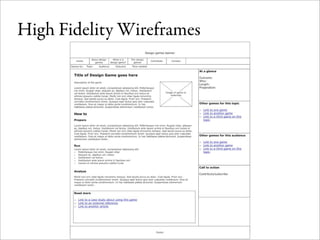 Wireframes for the Wicked