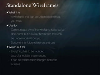 Wireframes for the Wicked