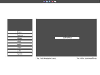 Enero

Febrero

Marzo                                  CONTENIDO

Abril

Mayo

Junio

Julio

Agosto

          Top Estilo Musicales Enero               Top Estilos Musicales Marzo
 