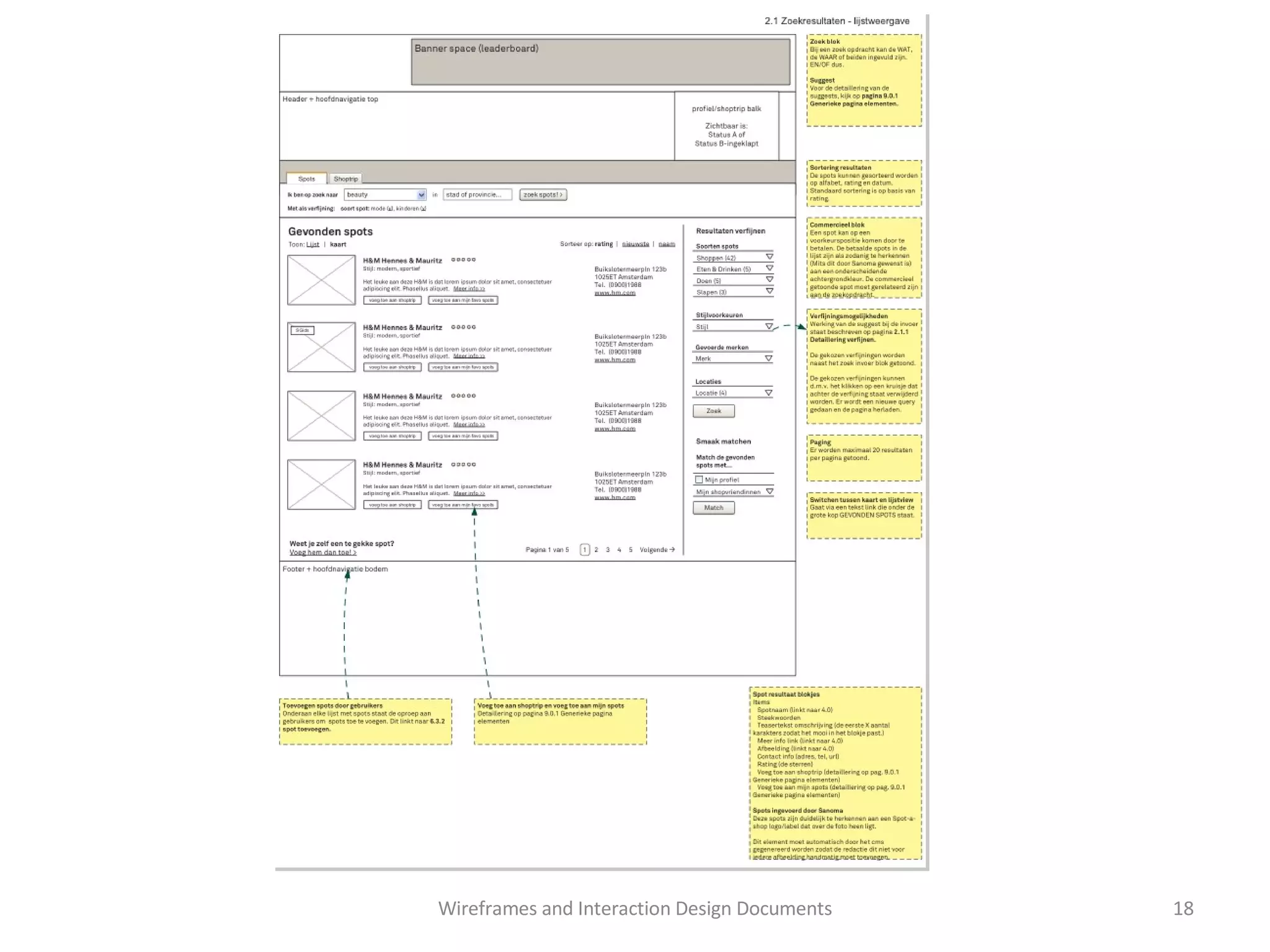 Wireframes and Interaction Design Documents 
