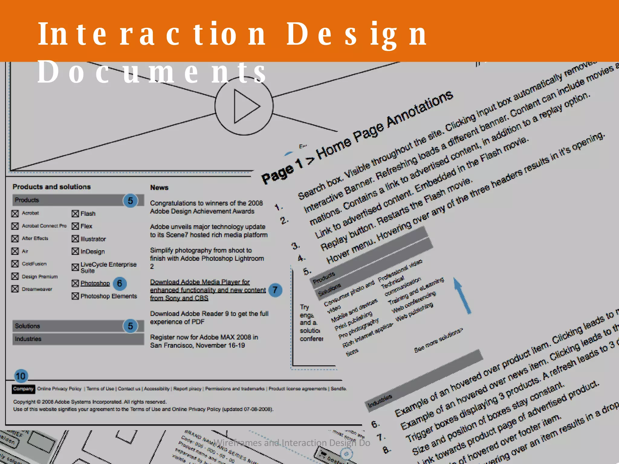 Interaction design documents Wireframes and Interaction Design Documents Interaction Design Documents 