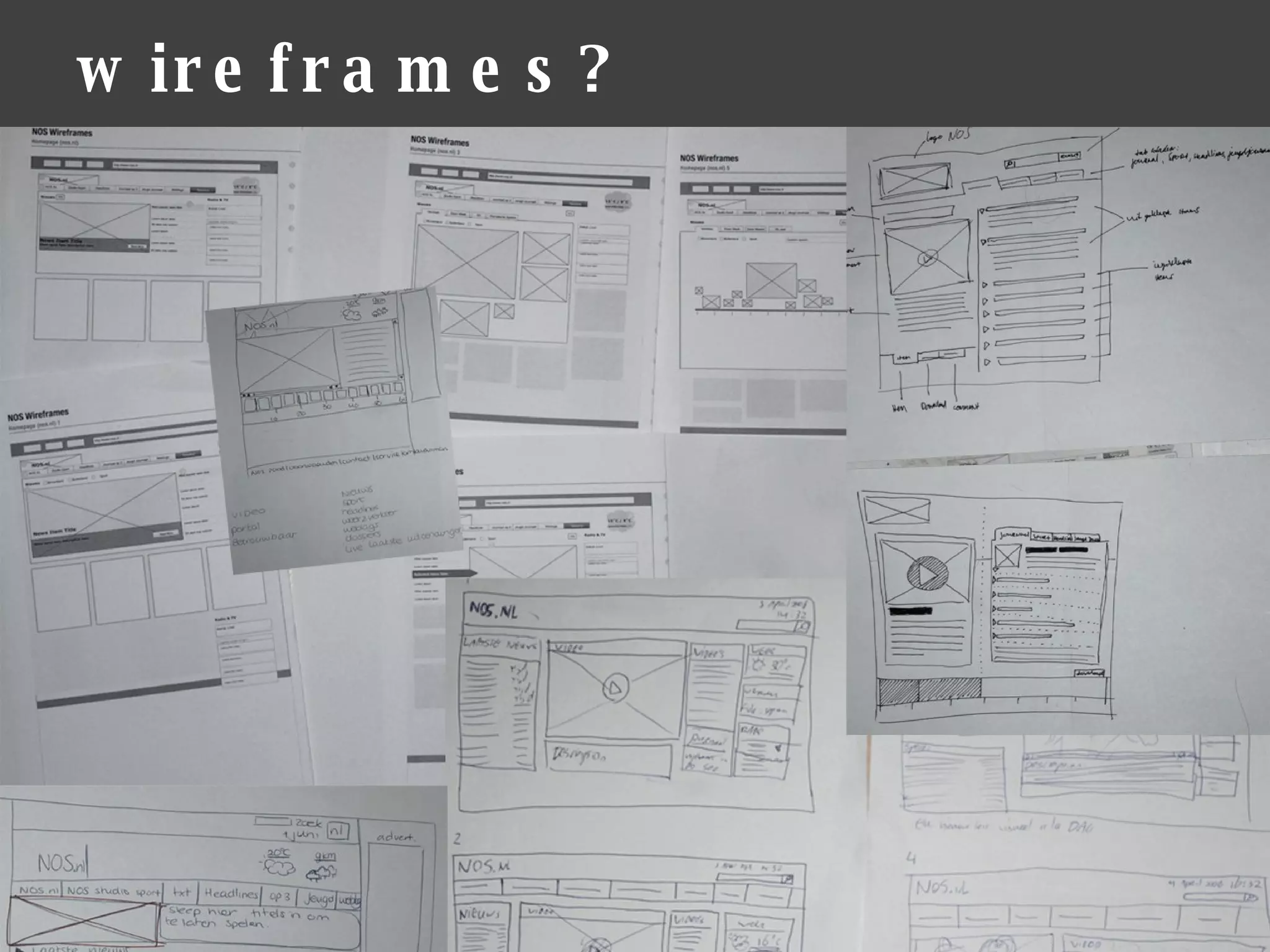 wireframes? Wireframes and Interaction Design Documents 