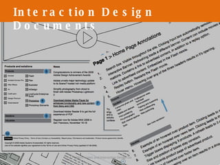 Interaction design documents Wireframes and Interaction Design Documents Interaction Design Documents 