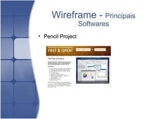 Wireframe -  Principais Softwares Pencil Project   