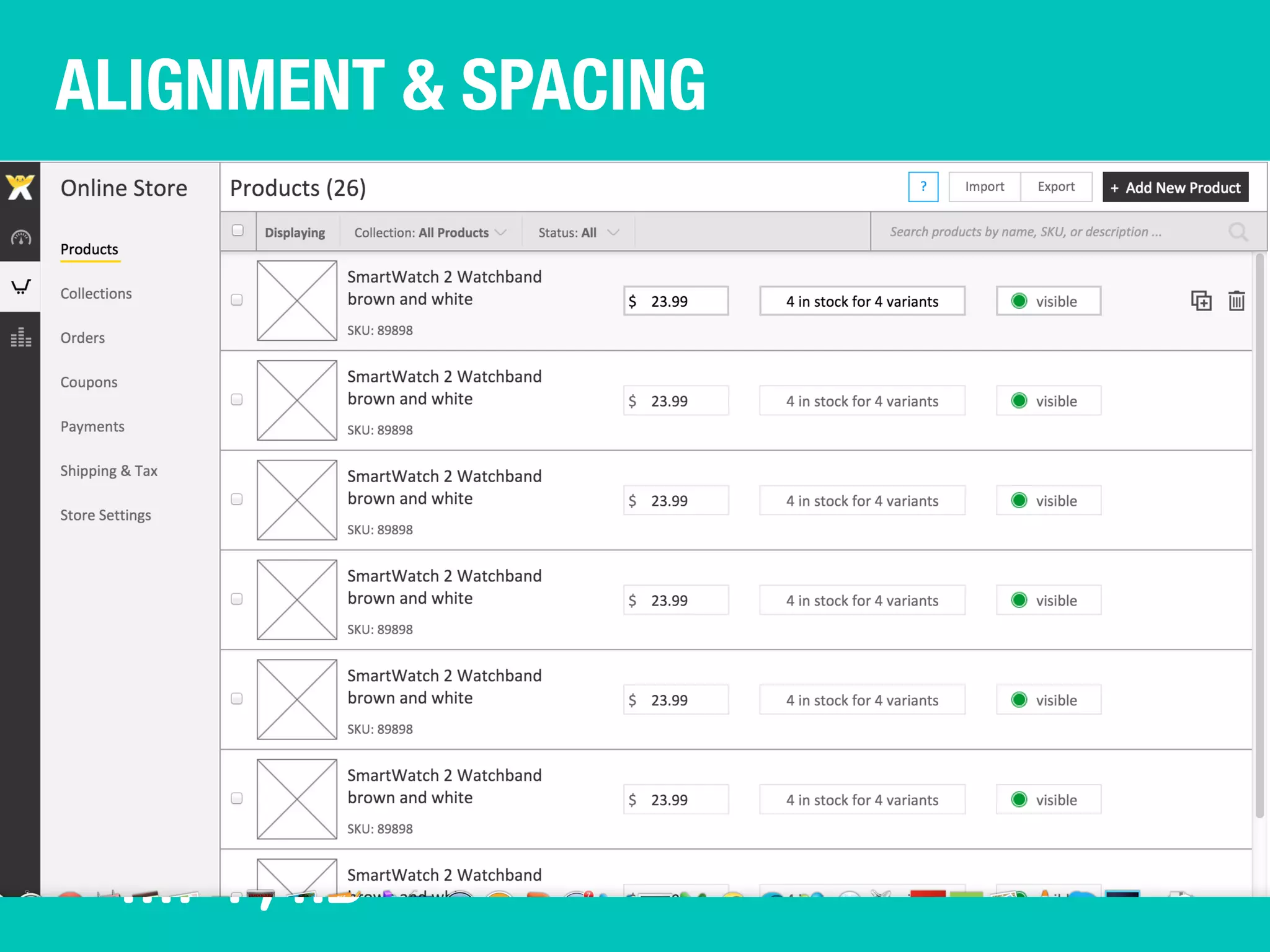 ALIGNMENT & SPACING 
יישור, ריווח 
 