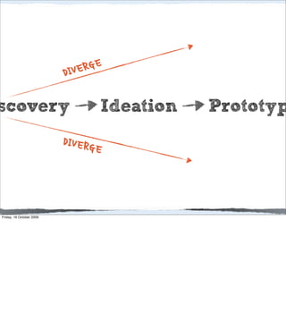 DIVERGE

scovery                         Ideation   Prototyp
                          DIVERGE



Friday, 16 October 2009
 