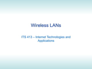 Comprehensive Overview of IEEE 802.11 Wireless LANs Architecture and ...