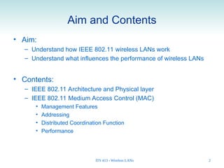 Comprehensive Overview of IEEE 802.11 Wireless LANs Architecture and ...