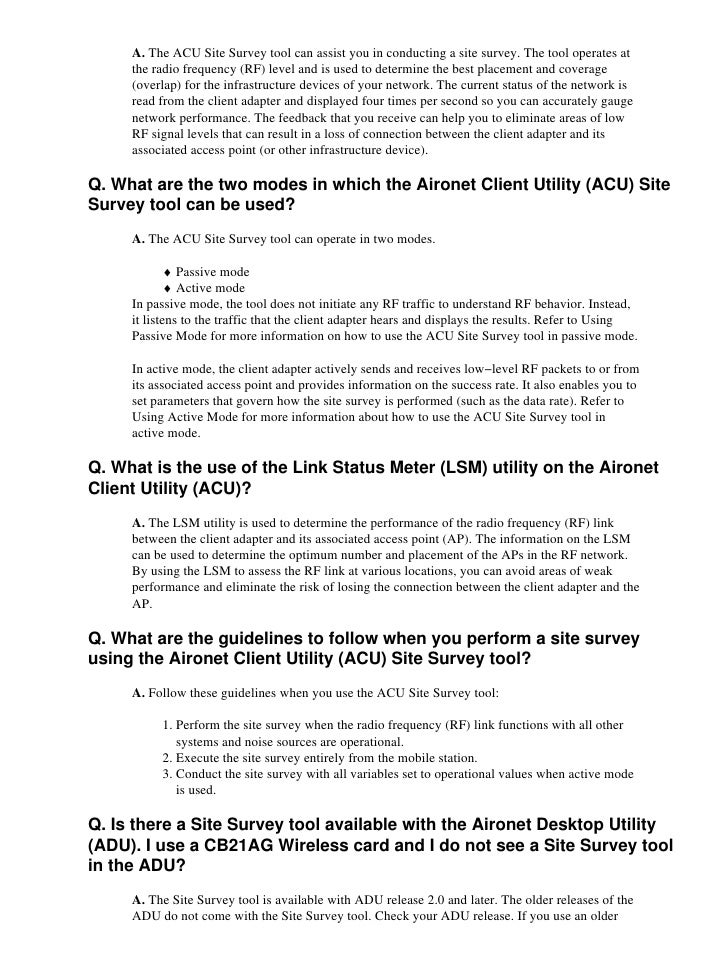 Wireless Site Survey Faq