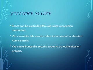 Wireless ai based intelli industrial security robot 2 ppt | PPTX