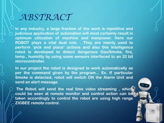 Wireless ai based intelli industrial security robot 2 ppt | PPTX