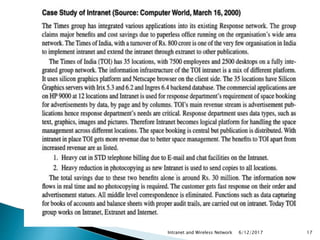 6/12/2017Intranet and Wireless Network 17
 