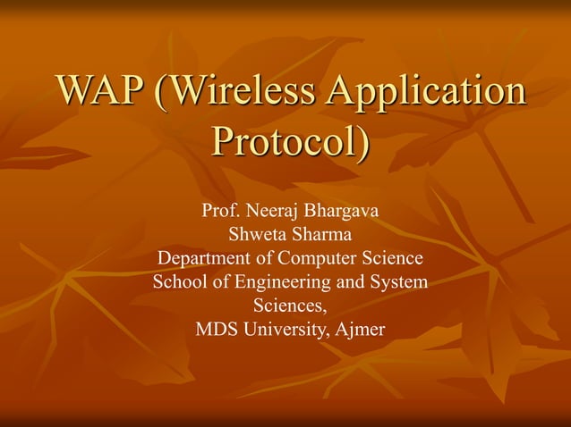 Wireless application protocol | PPT
