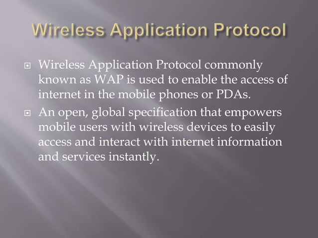 Wireless application protocol ppt | PPTX