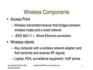 Wireless basic infrastructure topology slides | PDF