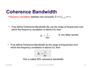 Correlation Bandwidth IMPORTANCE OF WIRELESS CHANNELS IN COMMUNICATION | PPT