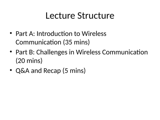Wireless Communication Lecture Presentation Pptx