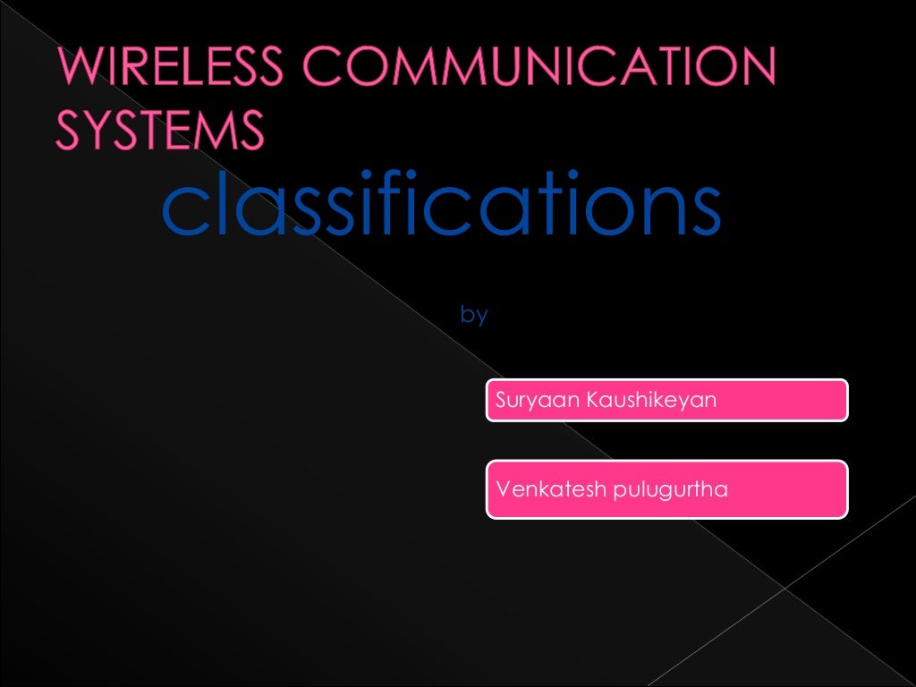 Wireless communication systemsclassifications