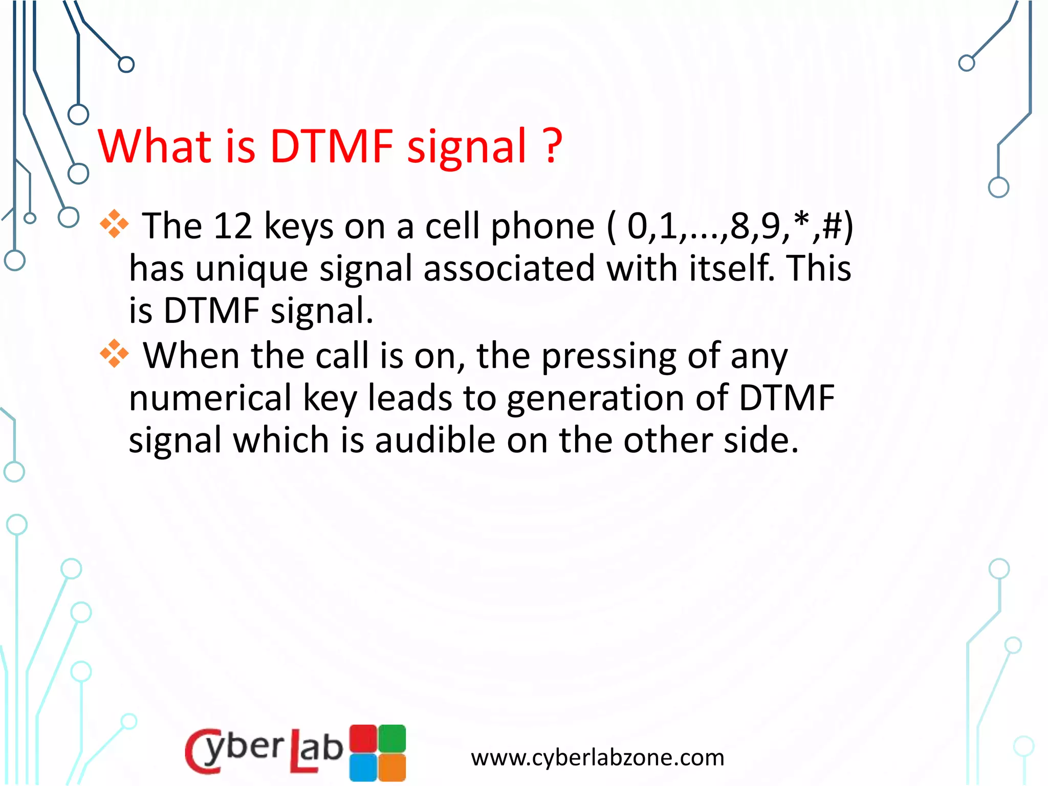 Wireless Communication via Mobile Phone Using DTMF | PPSX
