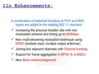 11n Enhancements:
 