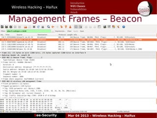 Wireless Hacking – Haifux
See-Security Mar 04 2013 – Wireless Hacking - Haifux
Management Frames – Beacon
Introduction
WiFi Classes
Vulnerabilities
Attack
 