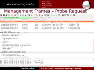 Wireless Hacking – Haifux
See-Security Mar 04 2013 – Wireless Hacking - Haifux
Management Frames – Probe Request
Introduction
WiFi Classes
Vulnerabilities
Attack
 