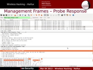 Wireless Hacking – Haifux
See-Security Mar 04 2013 – Wireless Hacking - Haifux
Management Frames – Probe Response
Introduction
WiFi Classes
Vulnerabilities
Attack
 