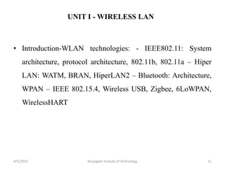 WIRELESS LAN TECHNOLOGIES | PPT