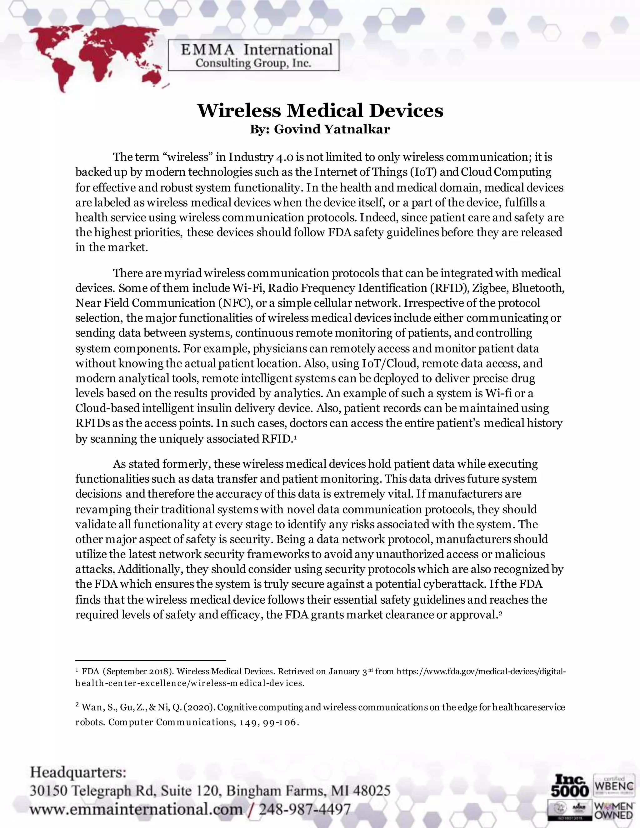 Wireless Medical Devices