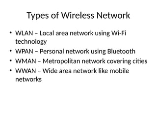 Comprehensive Overview of Wireless Networks: Types, Components, and ...