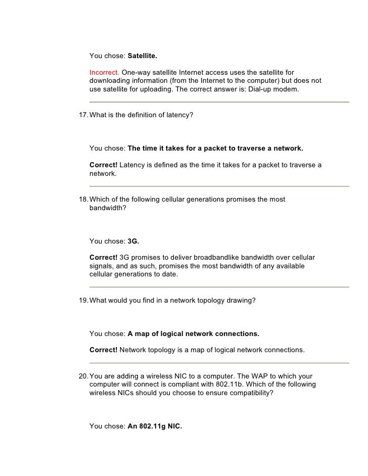 Wireless Networking Final Exam Results